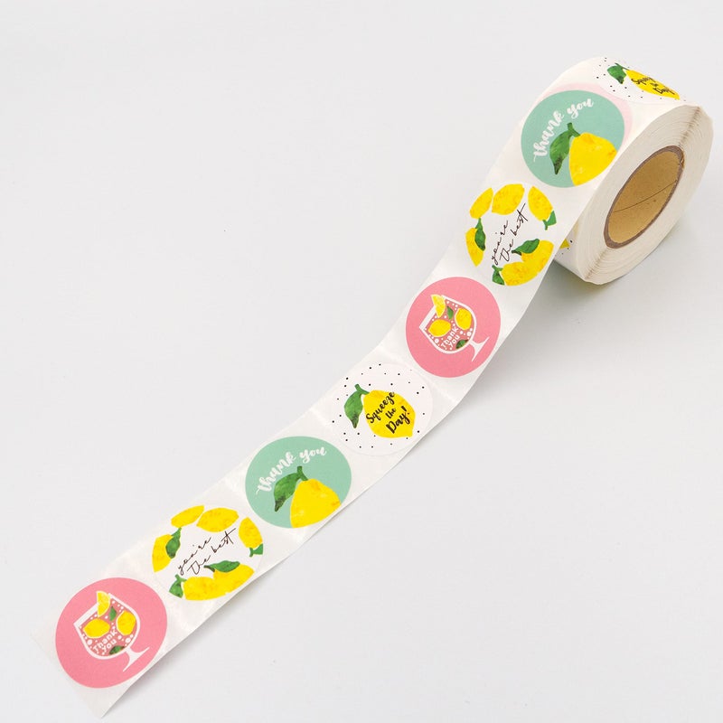 Gooji Lemon Thank You Stickers  500 Roll Pack Bulk Pack for Wedding  Party Favors  or Small Business Packaging  1.5 inch Supporting My Purchase Order Labels  Baby Bridal Shower  Custom Envelopes Seal - Image 2